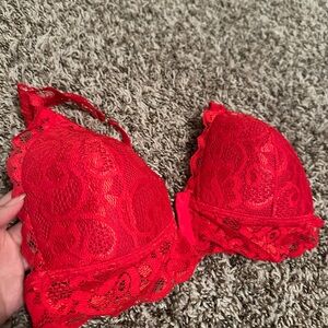 Elegant Red Lace Bra